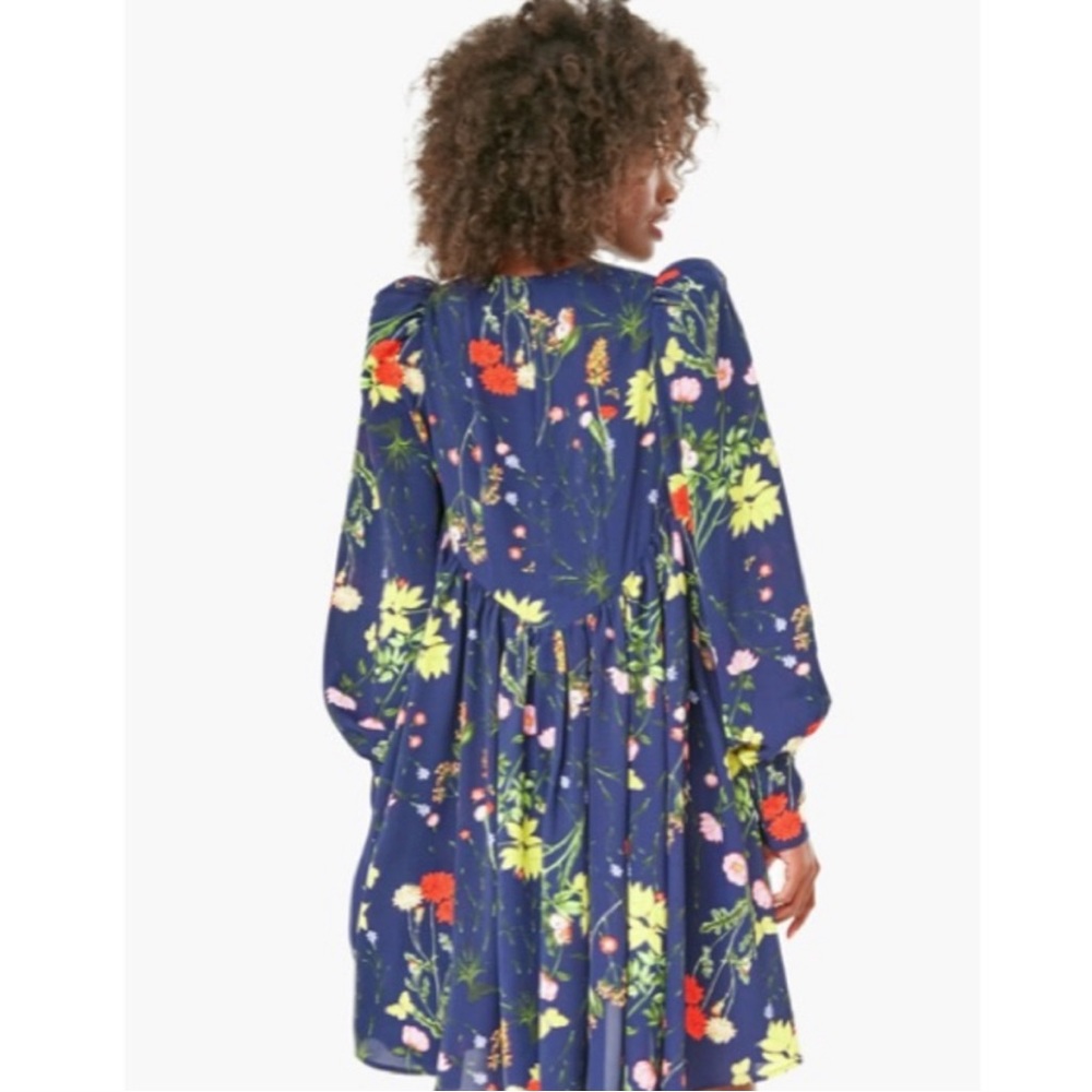 Tuckernuck Navy Floral Puff-Sleeve Mini Dress - Picture 2 of 5